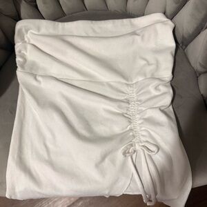 White Strapless top